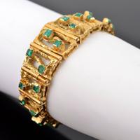 18K Gold & Emerald Estate Bracelet - Sold for $2,176 on 11-09-2023 (Lot 1093b).jpg
